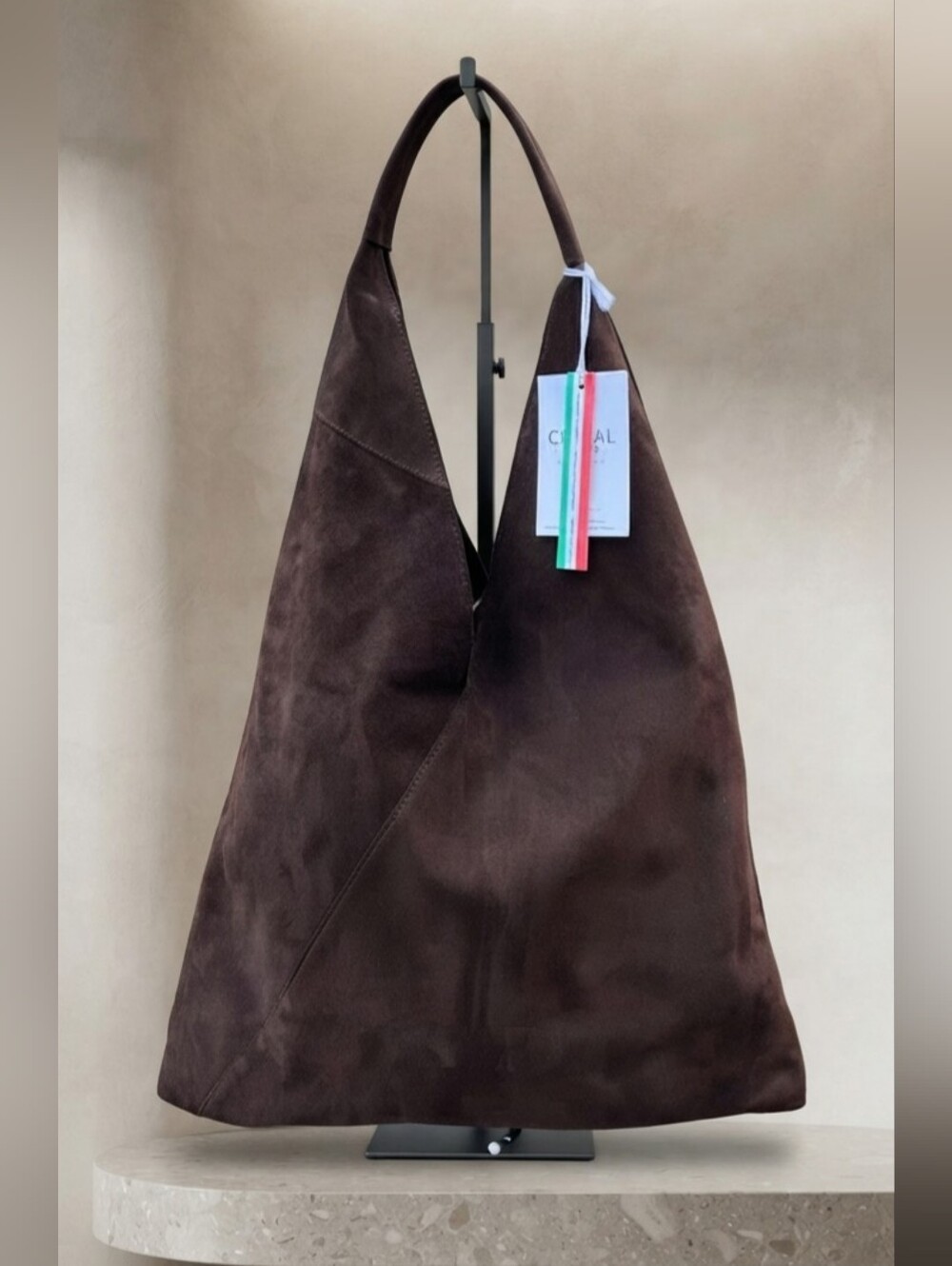Cheval Firenze Suede Leather Hobo Shoulder Bag Boho Italy NWT